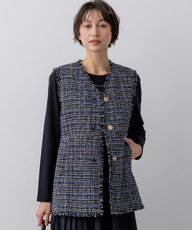 GIOLICAツイード フォルム ジレ