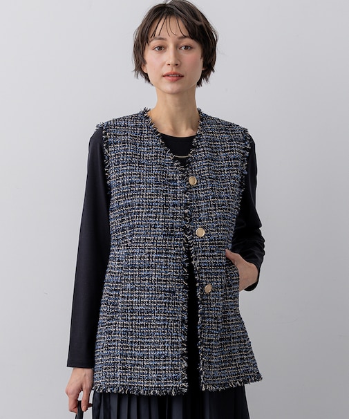 GIOLICAツイード フォルム ジレ