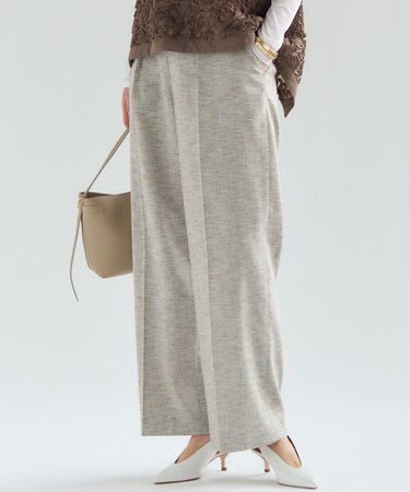 リネンライクブッチャー ワイドパンツ