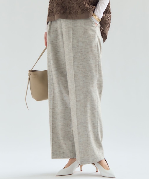 リネンライクブッチャー ワイドパンツ