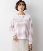 Armo-lux パネルボーダー クロップド カットソー