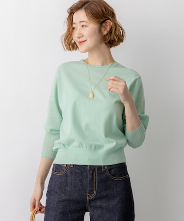 ネオコンフォートストレッチ レーシーデザイン ニット