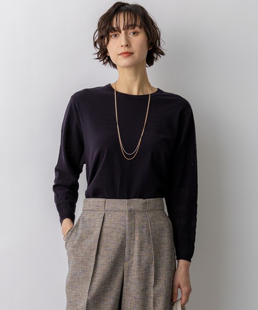 ネオコンフォートストレッチ レーシーデザイン ニット