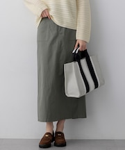 スラブツイルストレッチ Iライン スカート