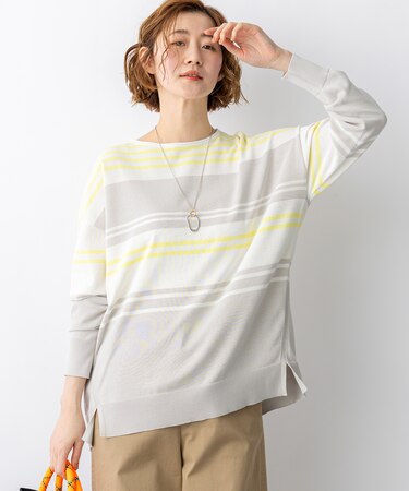 コットンポリエステルストレッチ オーバーサイズ ニット