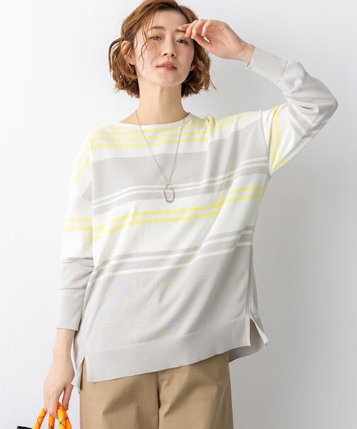 コットンポリエステルストレッチ オーバーサイズ ニット