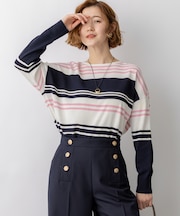 コットンポリエステルストレッチ オーバーサイズ ニット