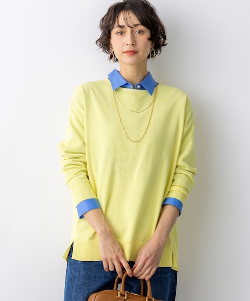 コットンポリエステルストレッチ オーバーサイズ ニット