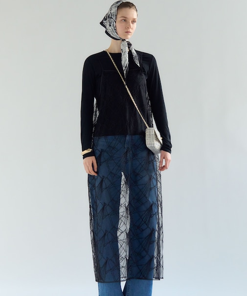 刺繍レース キャミソールワンピース