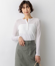 【見上愛さん着用】シアーリブ レイヤード ロンTEE