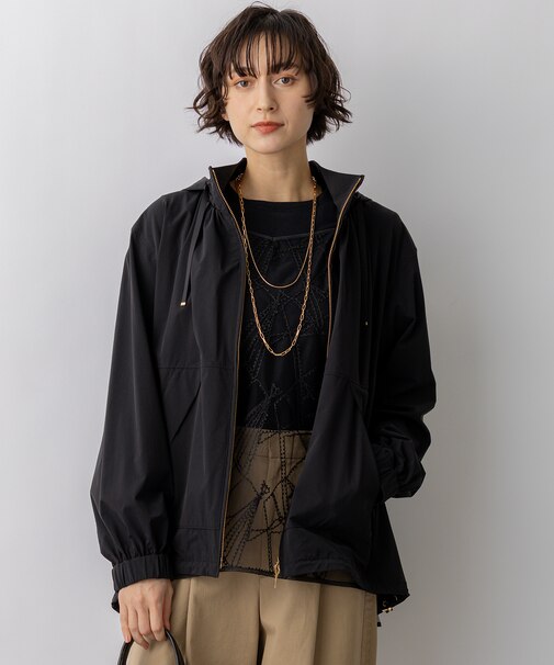 2WAY ストレッチタフタ ボリュームスリーブブルゾン