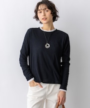 【見上愛さん着用】シアーフライス レイヤード ロンTEE