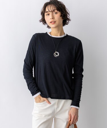【見上愛さん着用】シアーフライス レイヤード ロンTEE