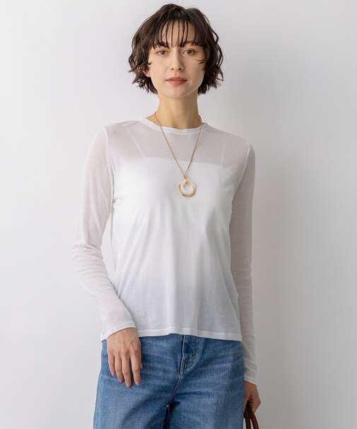 【見上愛さん着用】シアーフライス レイヤード ロンTEE