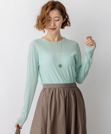 【見上愛さん着用】シアーフライス レイヤード ロンTEE