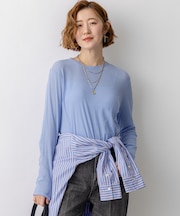 【見上愛さん着用】シアーフライス レイヤード ロンTEE