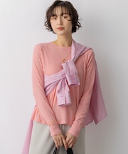【見上愛さん着用】シアーフライス レイヤード ロンTEE