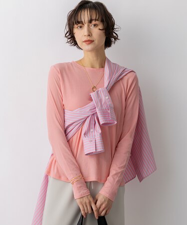 【見上愛さん着用】シアーフライス レイヤード ロンTEE