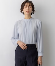 バックサテンアムンゼン フロントタックブラウス