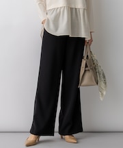 ストレッチダブルクロス ワイドパンツ