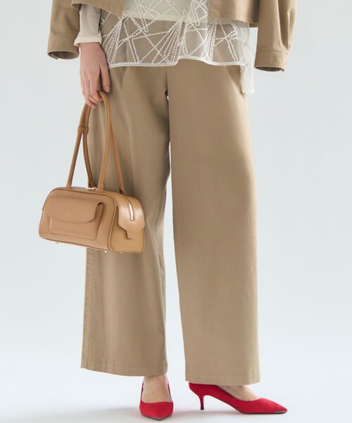 見上愛さん着用/Oggi掲載】ストレッチギャバ チノ ワイド パンツ