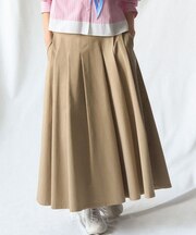 ストレッチギャバ チノ タックフレアスカート