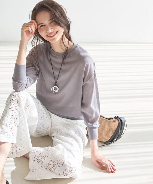 【SLOW/一部店舗限定】シアー プルオーバー ニット