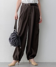 【SLOW/一部店舗限定】ガーメントツイル ワイドタック パンツ