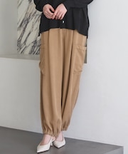 【SLOW/一部店舗限定】ガーメントツイル ワイドタック パンツ