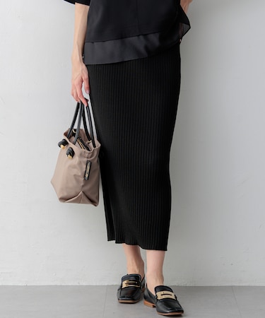 【SLOW/一部店舗限定】ホールガーメント リブニット スカート