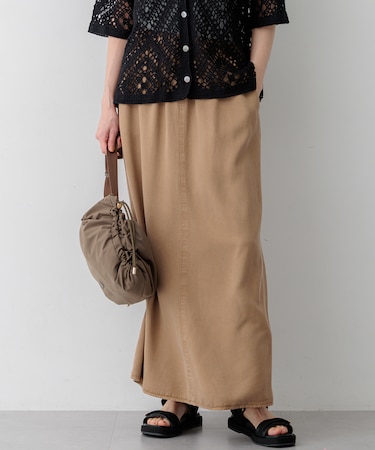 【SLOW/一部店舗限定】ガーメントツイル セミフレア スカート