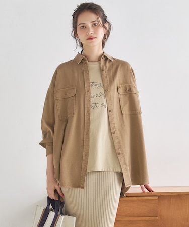 【SLOW/一部店舗限定】ガーメントツイル 2WAY シャツ