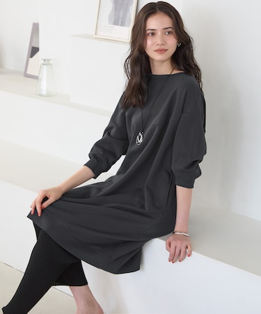 【SLOW/一部店舗限定】ハイゲージテリー デザイン ワンピース