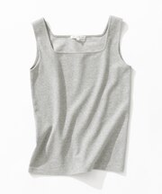 シャイニーリブ スクエアネック タンクトップ