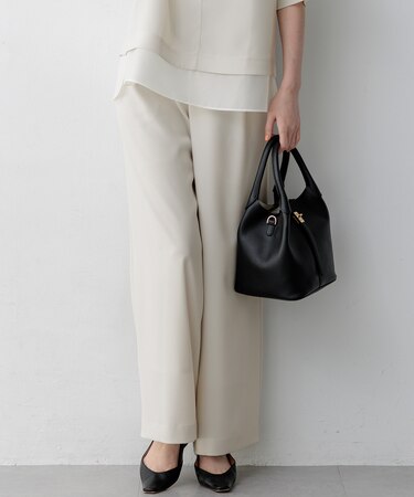 【WEB&一部店舗限定】ストレッチジョーゼット ワイドパンツ