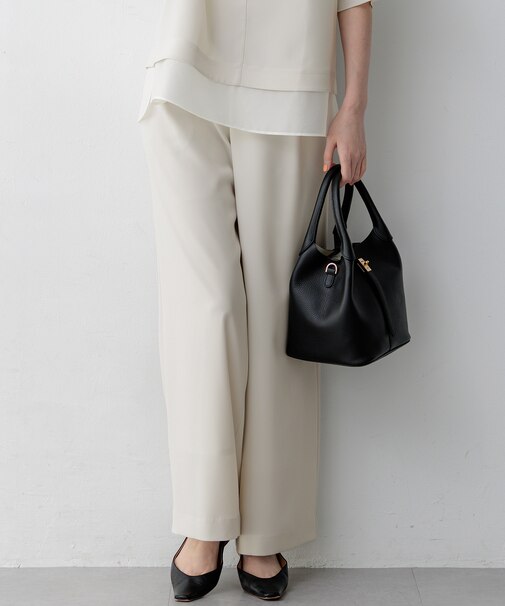 【WEB&一部店舗限定】ストレッチジョーゼット ワイドパンツ