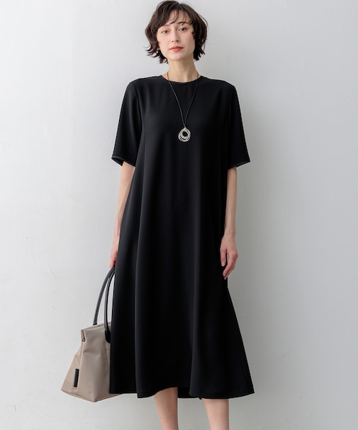 ストレッチジョーゼット フレアワンピース