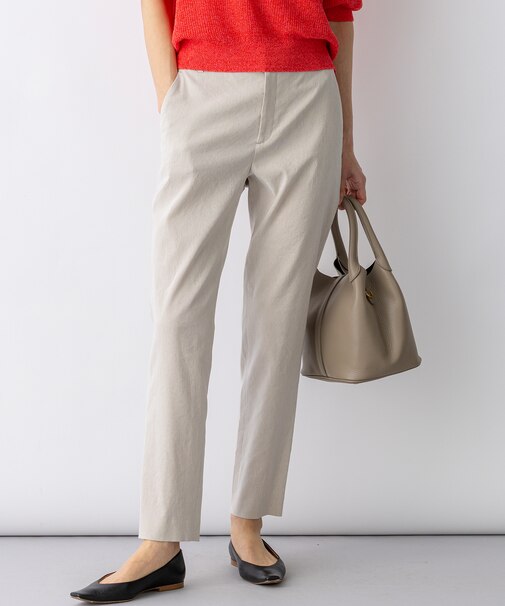 【CanCam掲載】リネンレーヨンストレッチ テーパード パンツ