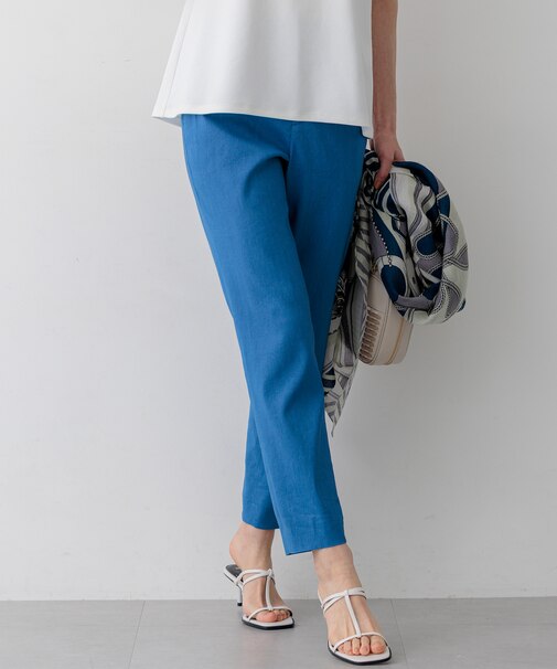 【CanCam掲載】リネンレーヨンストレッチ テーパード パンツ