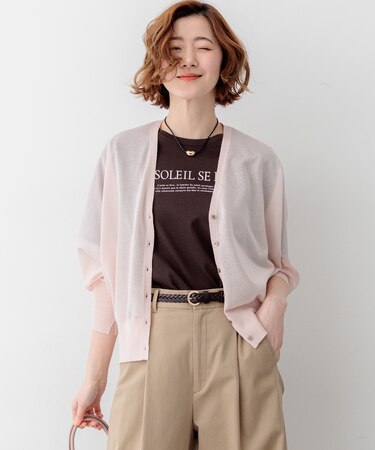 【WEB&一部店舗限定カラーあり】シャイニーシアー ドルマンスリーブ カーディガン