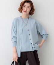 レーヨンポリエステルストレッチ Vネック カーディガン