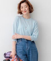 【見上愛さん着用】キュプラコットン プルオーバー ニット