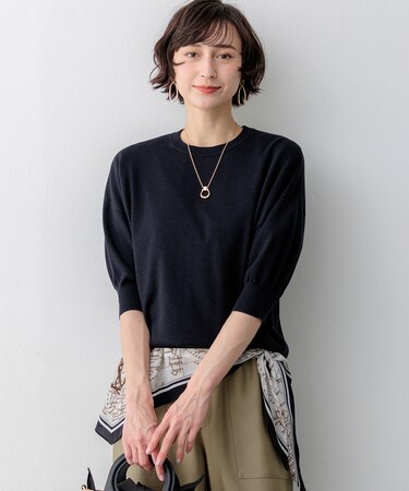 【見上愛さん着用】キュプラコットン プルオーバー ニット