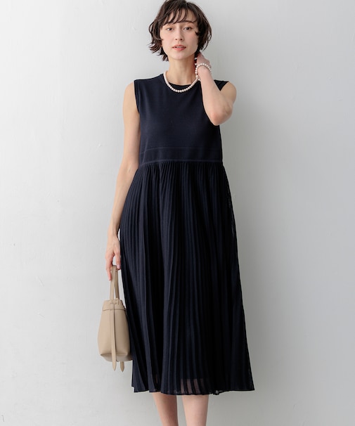 プリーツニット ワンピース