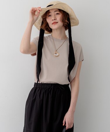 レーヨンポリエステルストレッチ フレンチスリーブ ニット