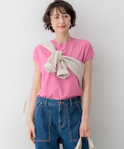 レーヨンポリエステルストレッチ フレンチスリーブ ニット