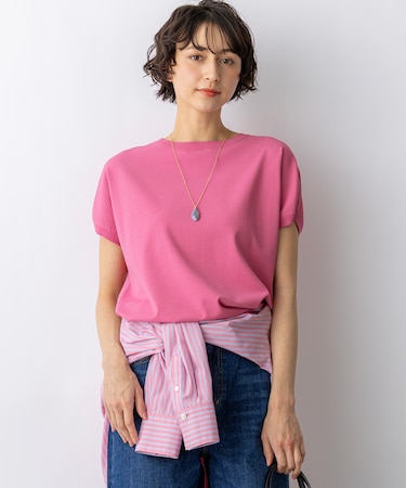 【見上愛さん着用】レーヨンポリエステルストレッチ プルオーバー ニット