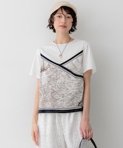 スカーフコンビジャージー カットソー