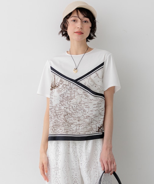 スカーフコンビジャージー カットソー