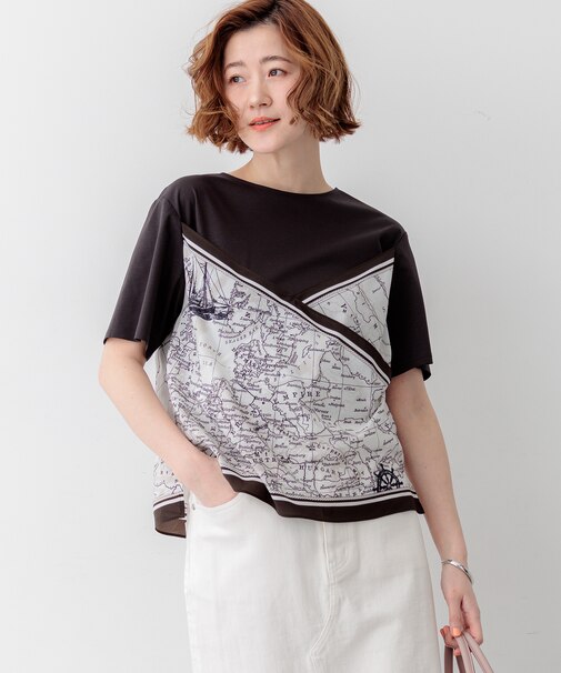 スカーフコンビジャージー カットソー